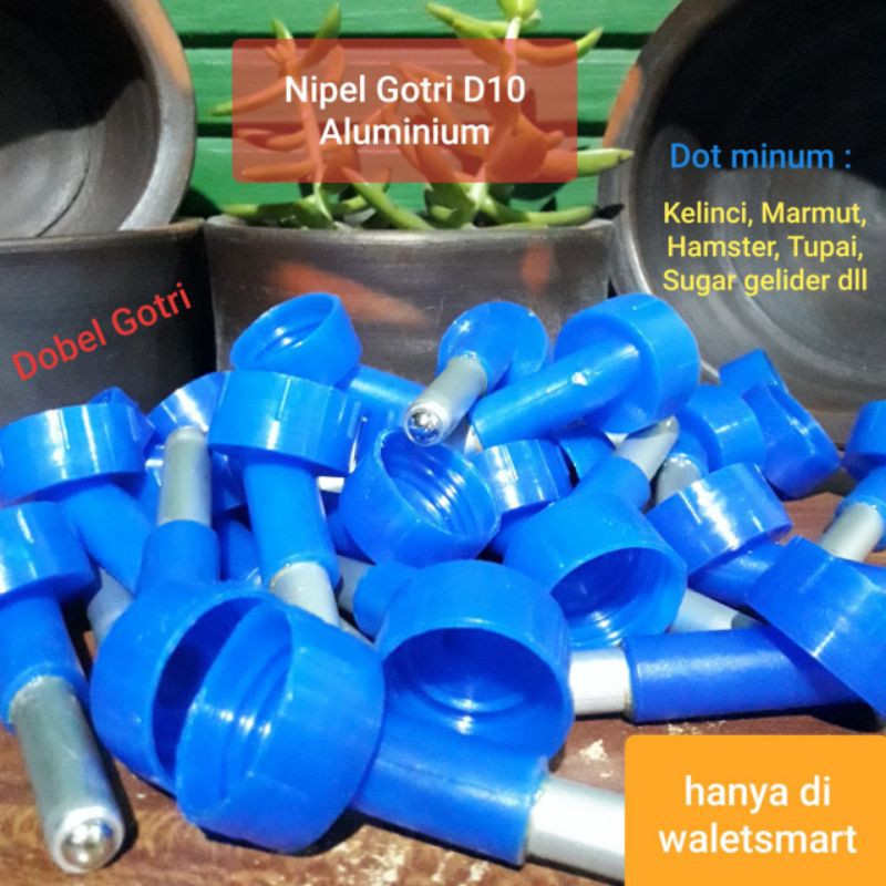 Nipel R7 Gotri Aluminium 10mm Dot Minum Kelinci Hamster Marmut Tupai Suger glider Burung Mini Landak