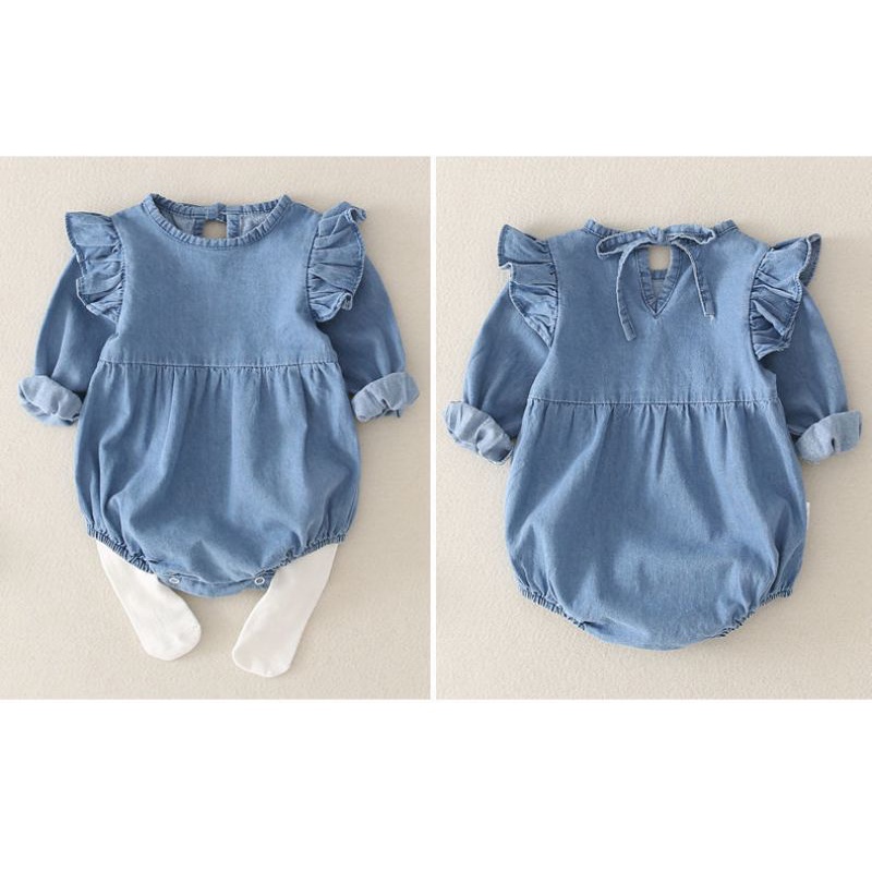 MN Lynn Denim romper anak bayi / baby kid denim romper-5