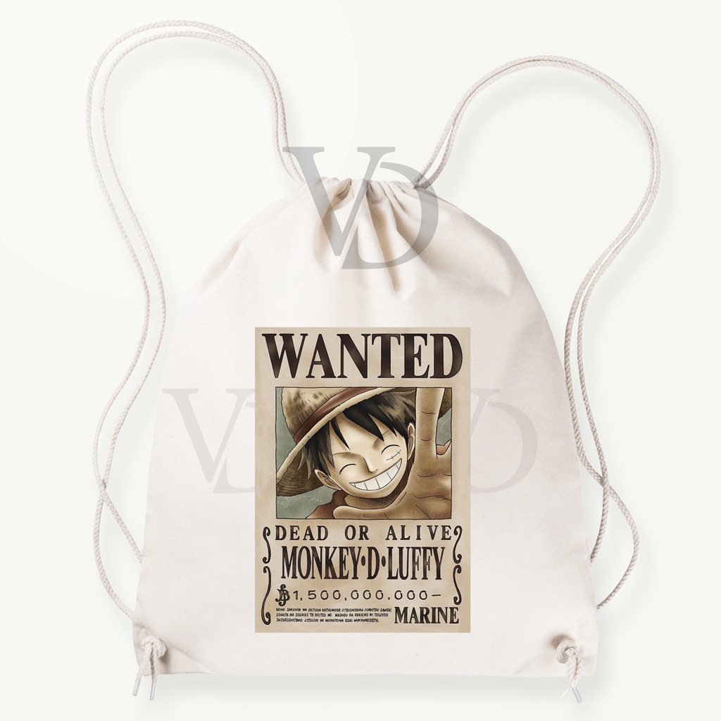 tote bag kanvas gambar one piece luffy zoro / tas anime jepang