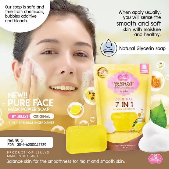 JELLYS PURE FACE MASK POWER SOAP - SABUN CUCI MUKA JELLYS ORIGINAL