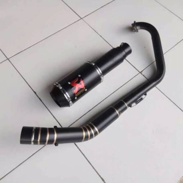 KNALPOT AKRAPOVIC FULL BLACK DOFF VIXION FU SONIC CBNEW R15 MEGAPRO TIGER GSX MX DLL