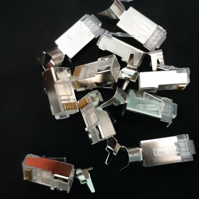 Konektor Rj45 Besi Cat5 Gold Plated isi 50pcs Connector Rj45 Cat 5 NYK