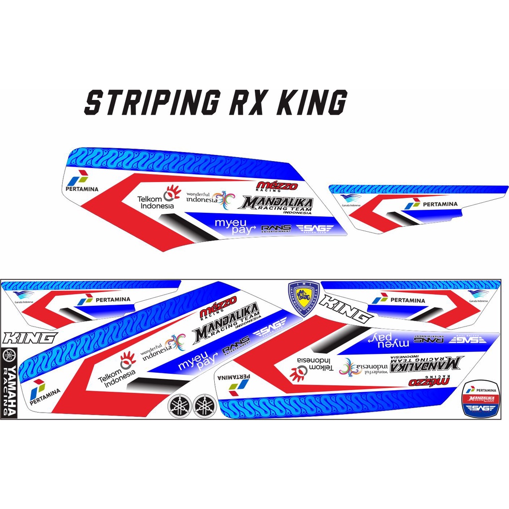 POLET STICKER / STRIPING VARIASI MOTOR RX KING MOTIF STIKER MANDALIKA TEAM / STRIPING MOTOR RX KING 