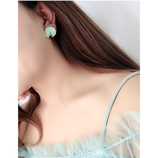 LRC Anting Tusuk Fashion Round Irregular Drop Glaze Earrings F5443X