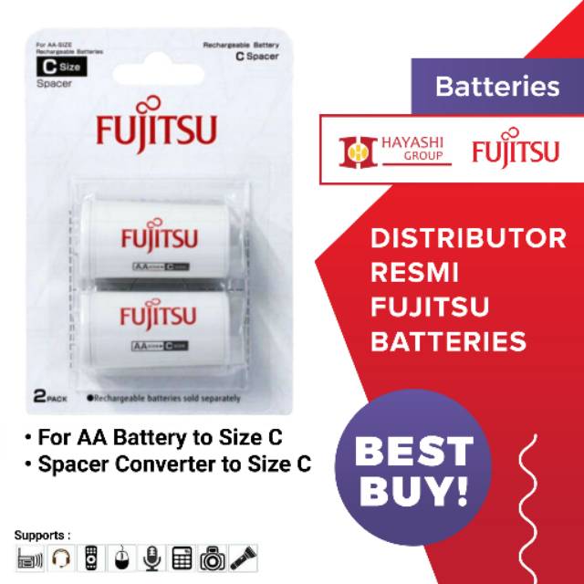 Baterai Converter AA Size C FUJITSU isi 2 Pcs