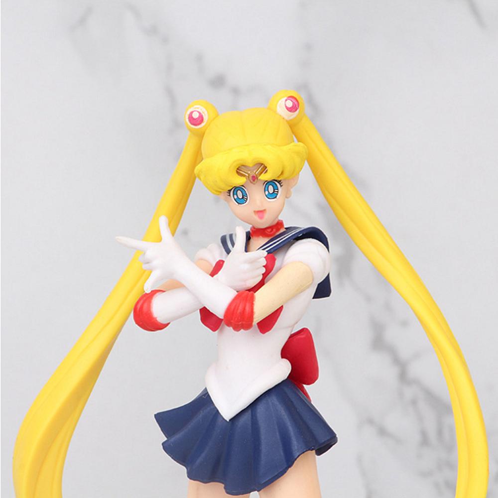 NEEDWAY Hiasan Dekorasi Kue Mainan PVC Lucu Model Boneka Moon Power Sailor Moon Figure