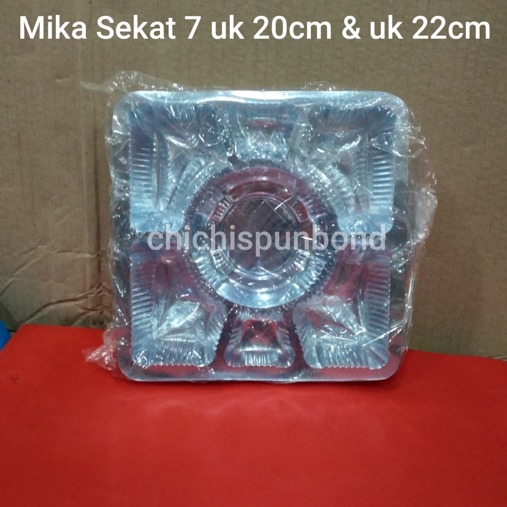 mika dus nasi bulat tengah sekat 7 20cmx20cm 22cmx22cm