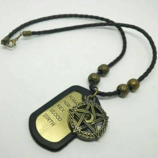 Kalung Kulit - Kalung Pria Cowok Liontin Bintang