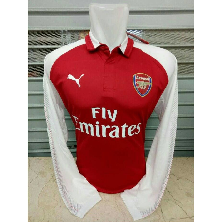 Harga Murah   JERSEY BOLA ARSENAL HOME LS LONGSLEEVE OFFICIAL 17/18 GRADE ORI  Happy Shoping