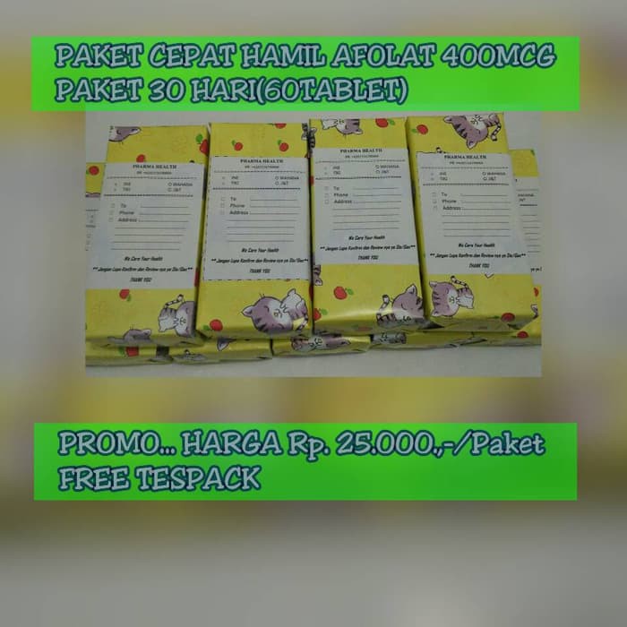 PAKET CEPAT HAMIL AFOLAT 400 MCG/PAKET 30HARI(FREE TESPACK