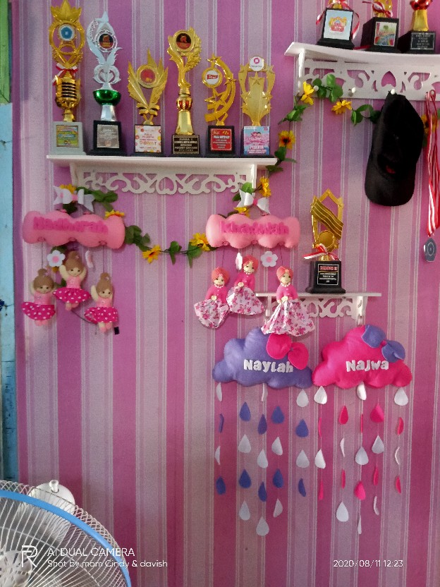 Gantungan Awan Kaligrafi Allah Muhammad Flanel