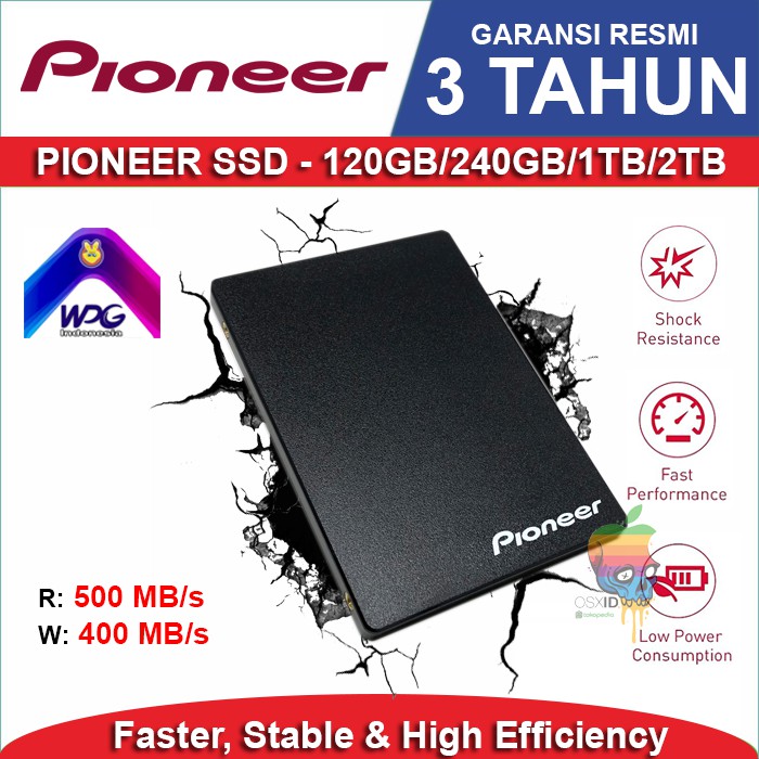 ssd internal pioneer 120gb   240gb   480gb   1tb   2tb   sata3   2 5    garansi resmi 3 tahun