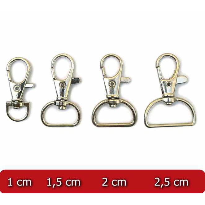 kait cantelan tali lanyard id card 1,5cm kew-kew nikel anti karat