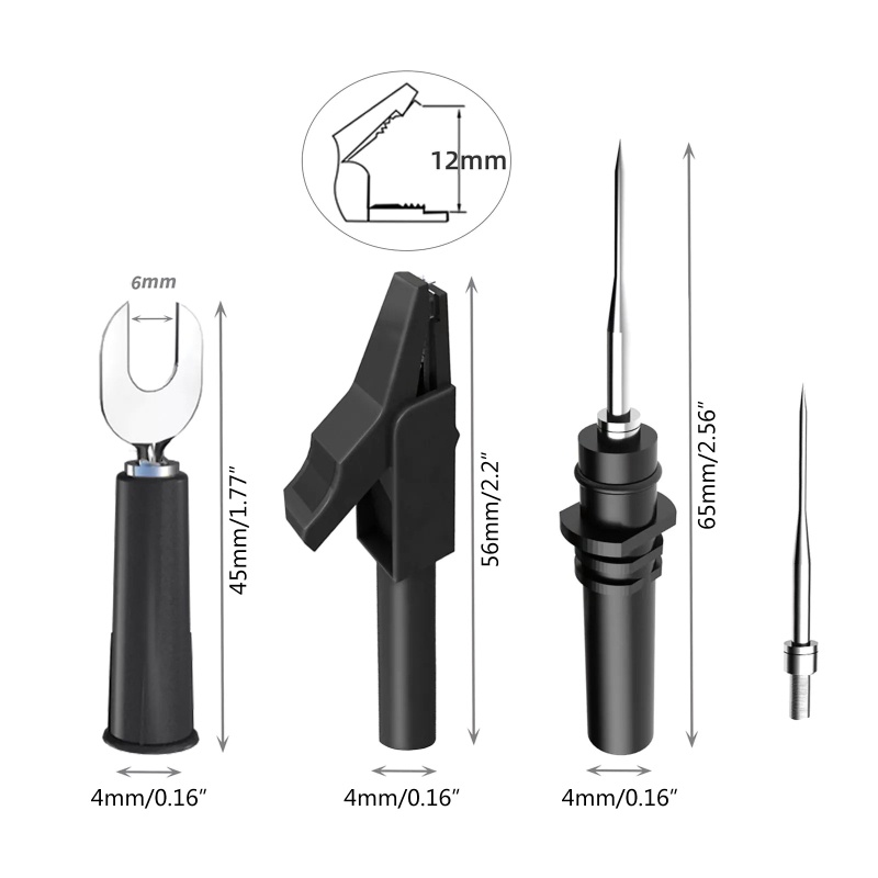 Btsg Upgraded 4mm Banana to Banana Plug Test Lead Kit Untuk Multimeter Match Alligat-or Clip U-typ &amp; Tusukan Test Probe K