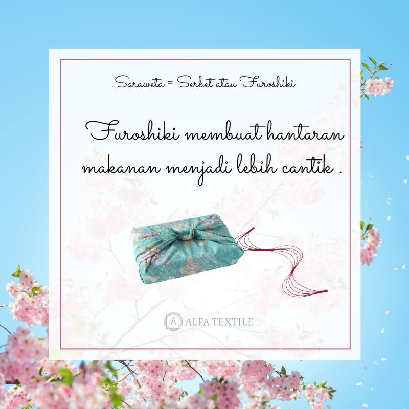 Saraweta Serbet Furoshiki Kain Pembungkus Makanan Hadiah