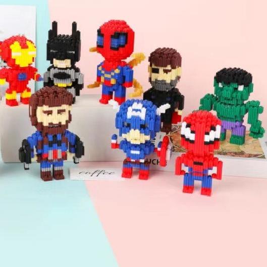 Lego Nano Block Avengers Marvel Superhero Superman Batman Spiderman Ultraman Thanos Thor Captain Ame
