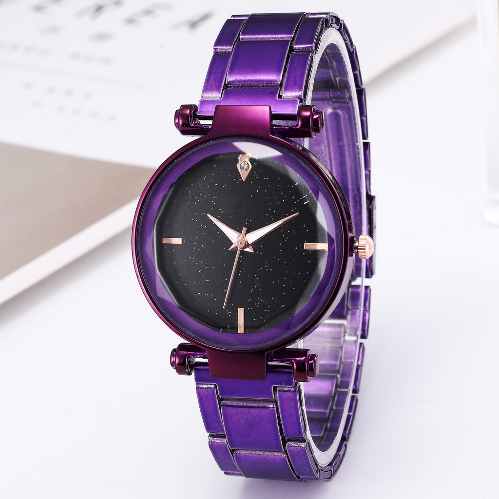 FygaleryMedan J154 Jam Tangan Rantai Wanita Jam Cewek Analog Stainless Murah-Ungu