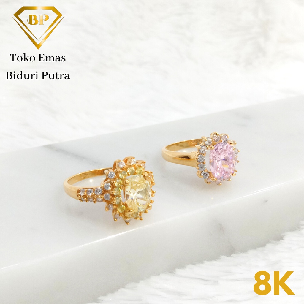 Cincin Solitaire Elegant Emas Asli Kadar 8k/375 toko emas biduri putra