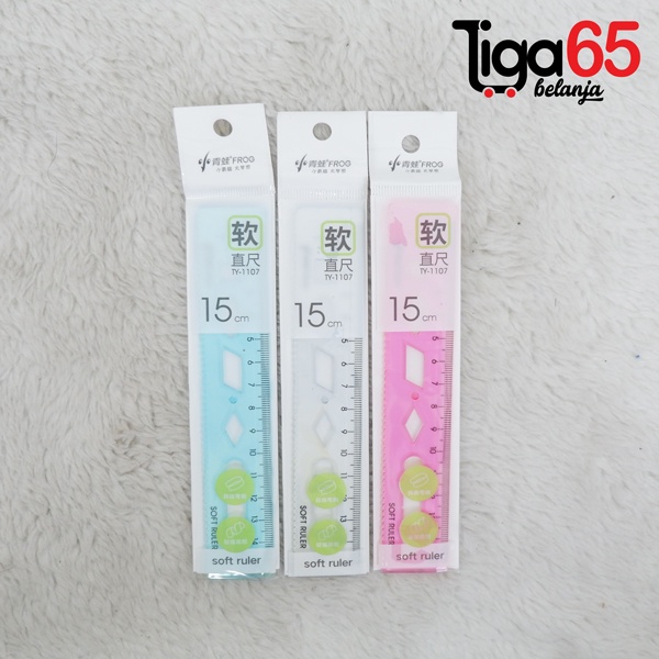 365 PENGGARIS 15CM #40907 Penggaris Plastik 15cm Warna Pastel Estetik