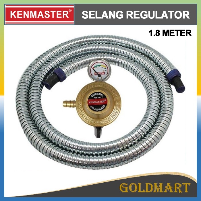 Paket Regulator Meter + Selang Gas Protec Original Kenmaster Selang Gas