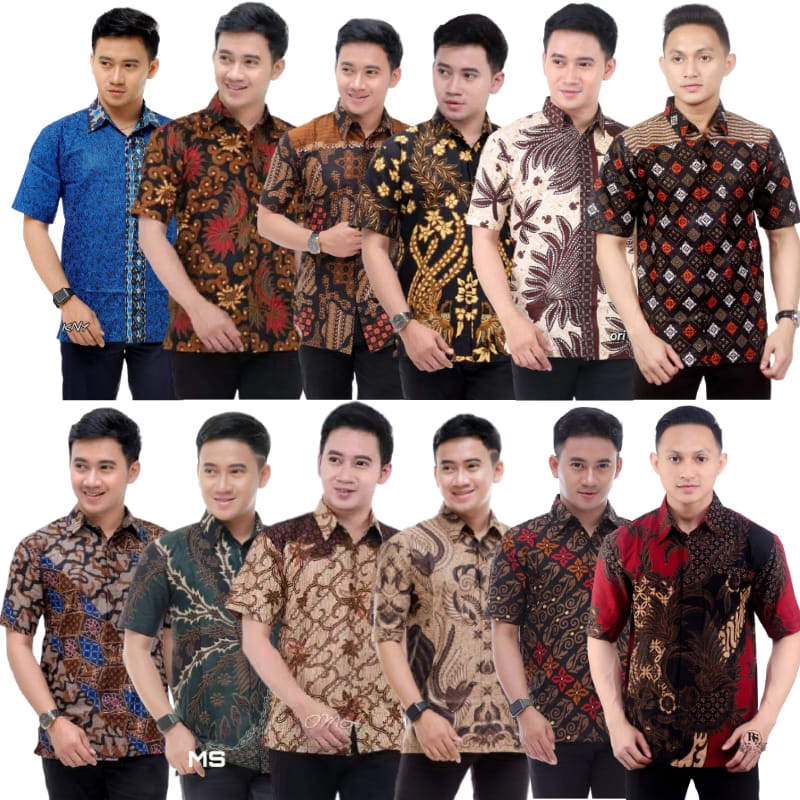 Hem Batik Pria Pendek Lawasan Sogan/Pari Sulur/Parang Black/Merak Papua Ori by Batiek Solo DC270927