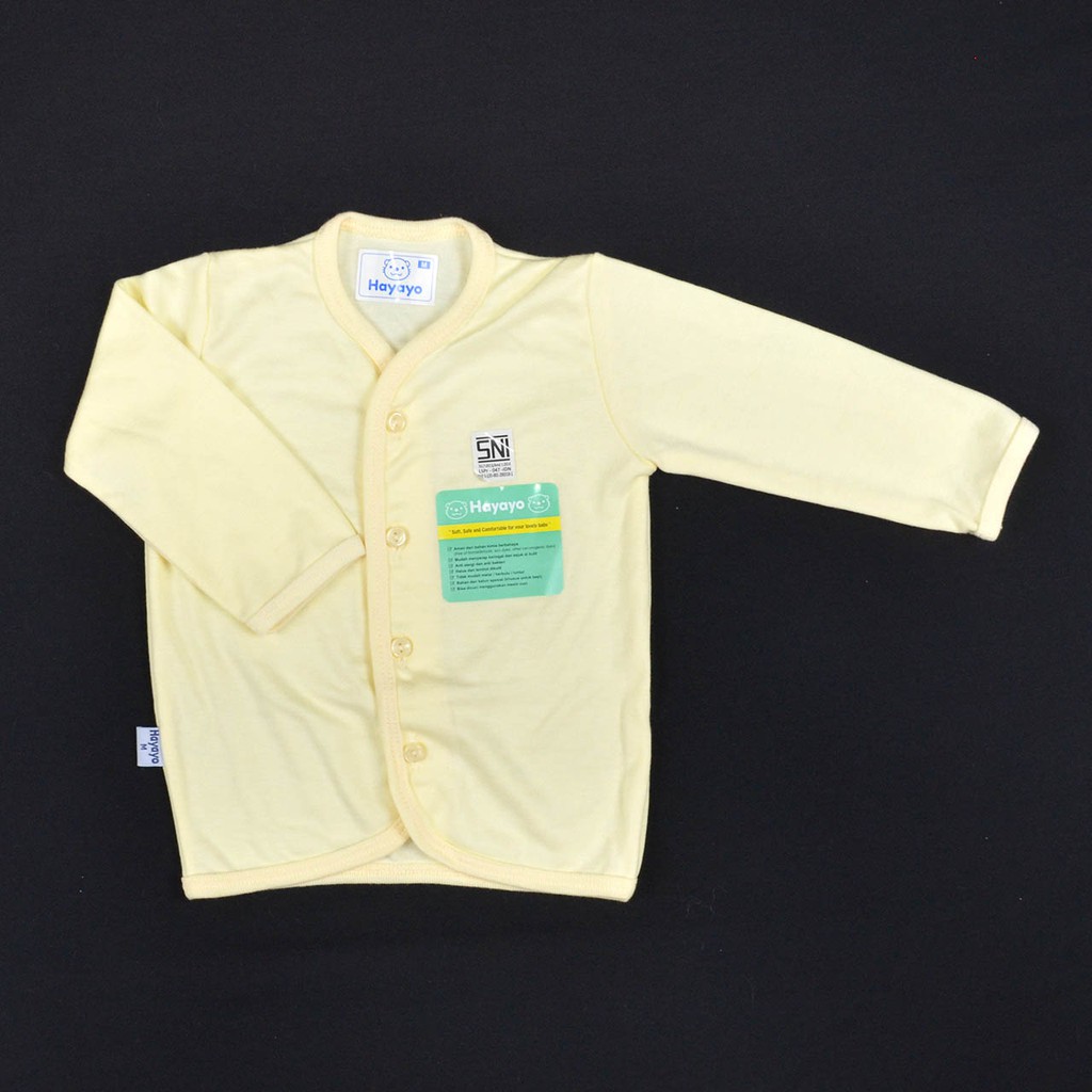 HAYAYO 1 Pcs Baju Lengan Panjang Bayi/Baby Warna S,M,L(6-9,9-12,12-18M| Baju Bayi /Perlengkapan Bayi-Kuning
