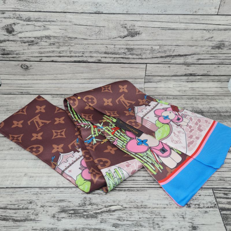 Twilly bandou monogram around the world / scarf / pita lilit tas