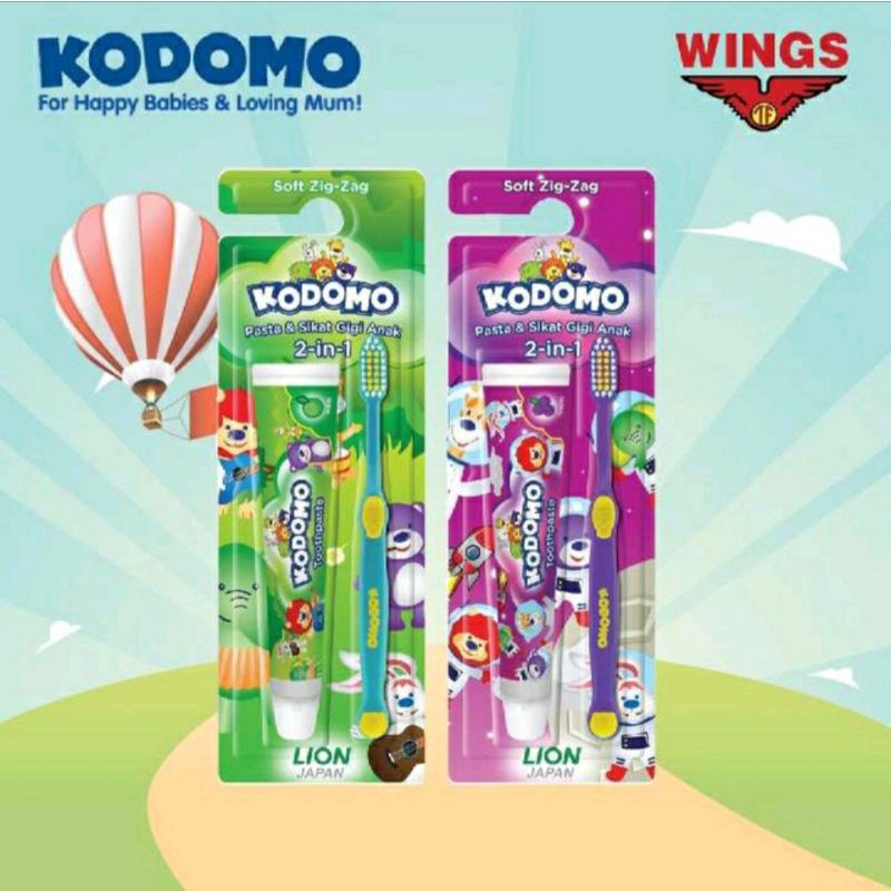 Kodomo Reguler 2 in 1 paket / Kodomo Pasta Gigi / Gratis Mainan