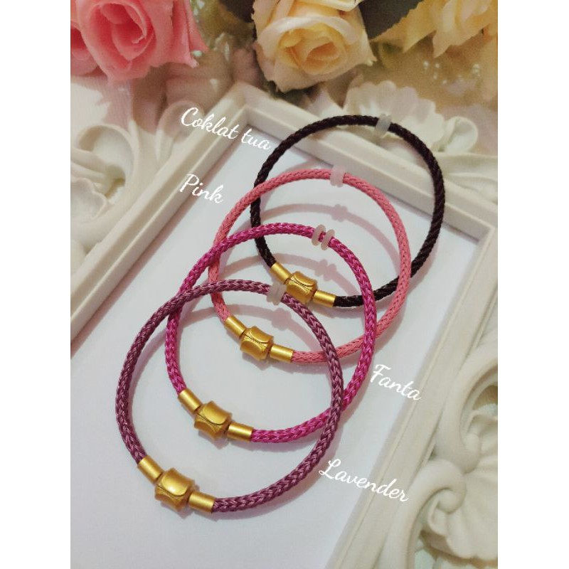 Gelang tali kawat anti air waterproof Gold