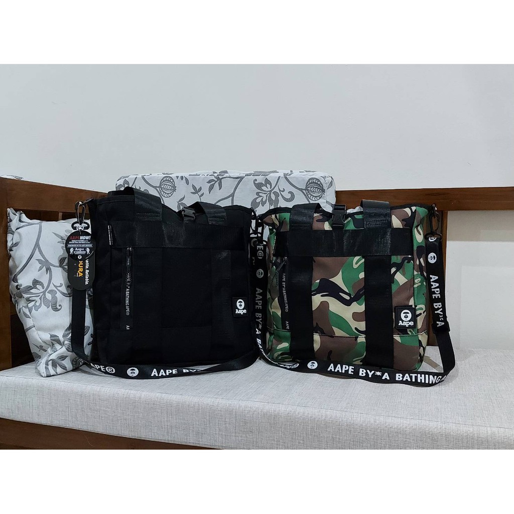 Tas Selempang Tote Bag AAPE A Bathing Ape Import Mirror - ARMY