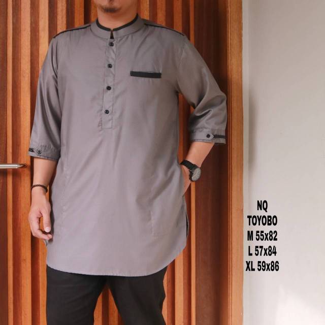 NQ BAJU KOKO PRIA KURTA PAKISTAN LENGAN 3/4 ATASAN MUSLIM 