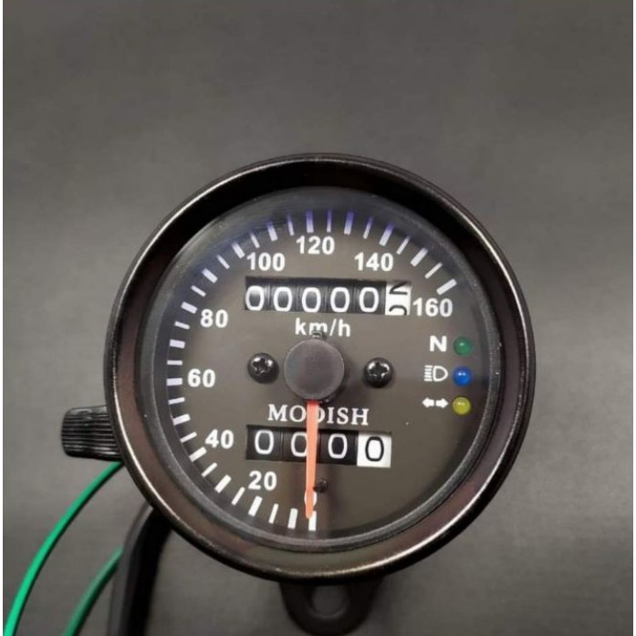 Speedometer bulat kilometer LED plus indikator sein motor universal