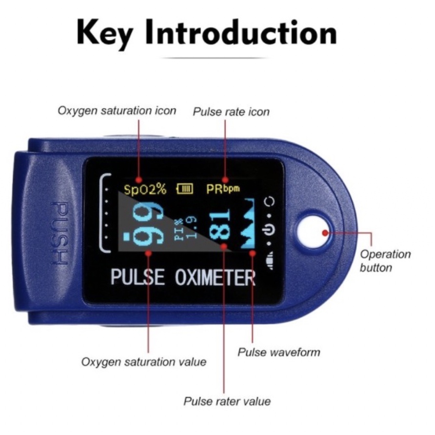 OXIMETER Fingertip Pulse Alat pengukur Oksigen TFT hitam LK87 89