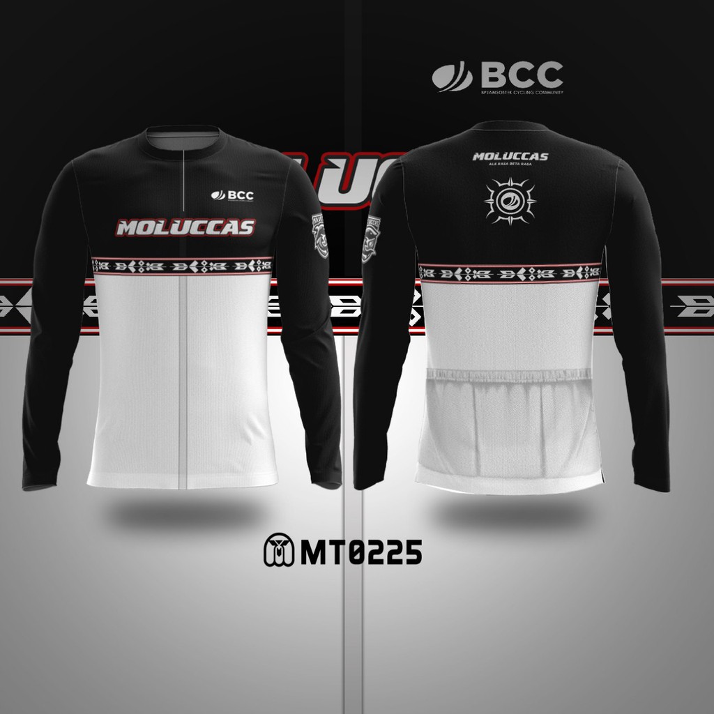 Kaos Jersey Sepeda Gowes Resleting Depan Kantong Belakang AB1442 Lengan Panjang XS - 3XL