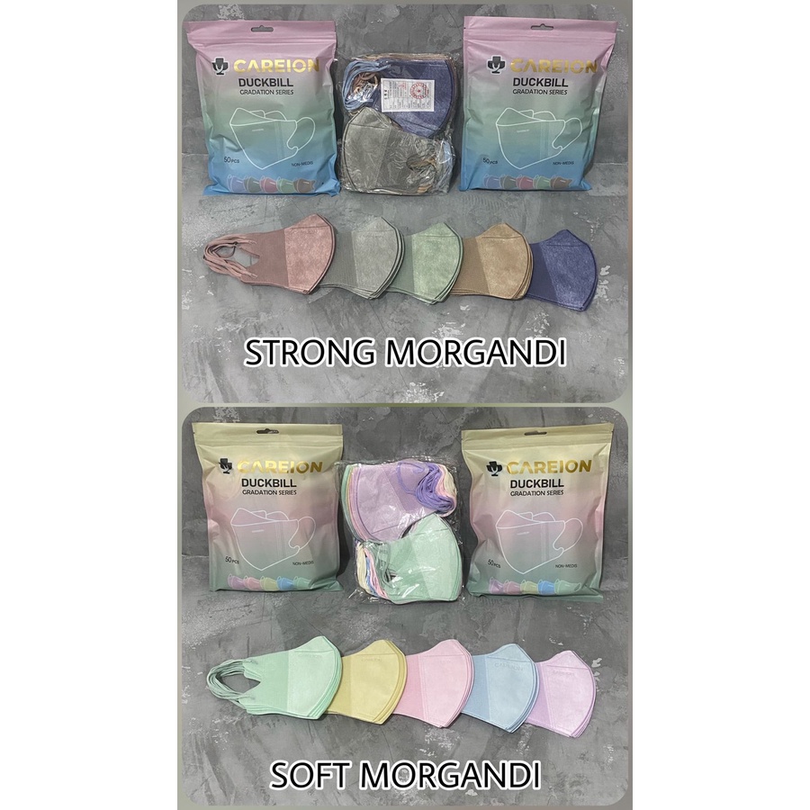 Masker Duckbil Warna gradasi Careion Morgandi isi 50 pcs