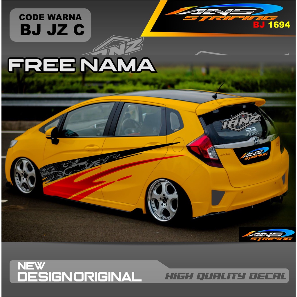 VARIASI STIKER BODY SAMPING HONDA JES AYLA AGYA BRIO DLL / STRIPING MOBIL KEREN