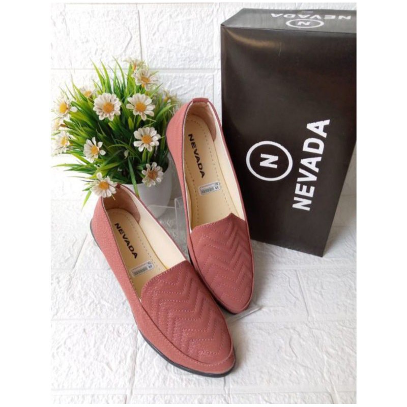 Sepatu Flat NEVADA 02 | Sepatu kerja wanita flatshoes cewek casual Branded (F02)