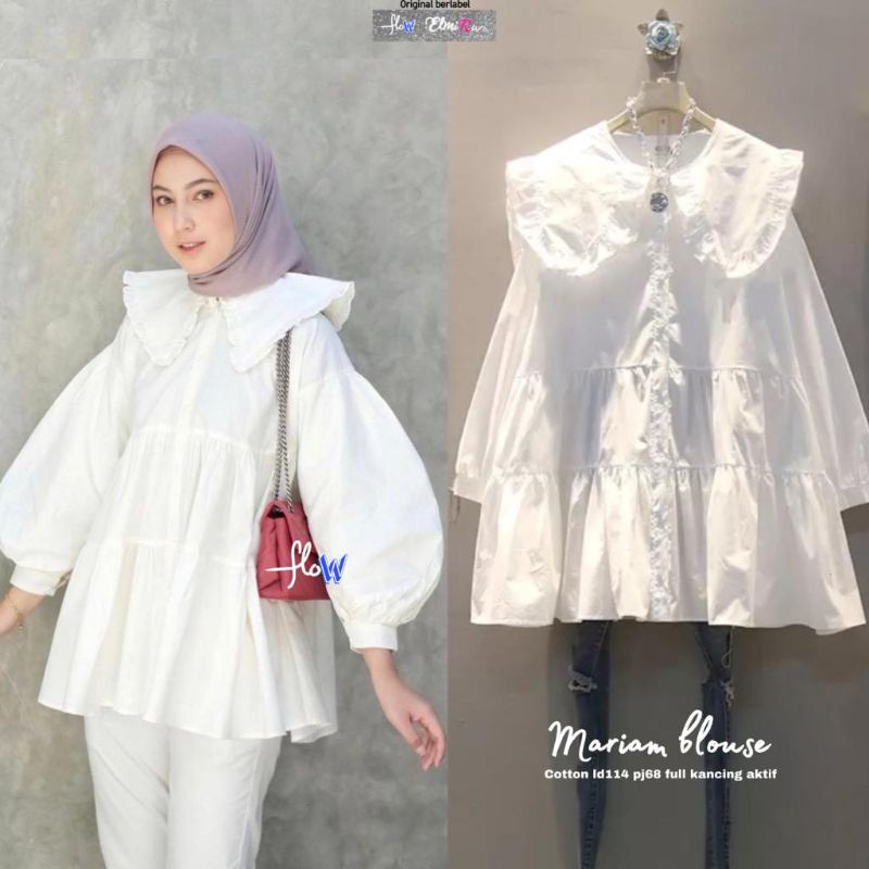 MARIAM BLOUSE BY ELMIRA (BLOUSE MUSLIMAH) Blouse katun halus rekomended