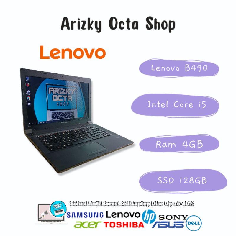 SALE LAPTOP Lenovo B490 Core i5 GEN 3 - RAM 4GB - SSD 128GB - HDMI - Webcam - 14inch