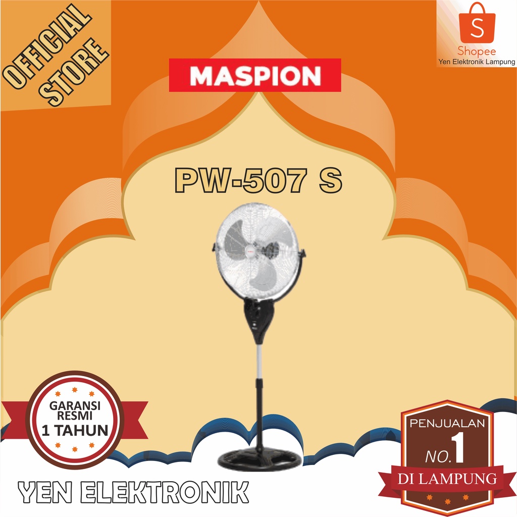 Kipas Angin MASPION PW 507 S Kipas Angin Berdiri 20 Inch Alumunium Garansi Resmi MASPION 1 Tahun