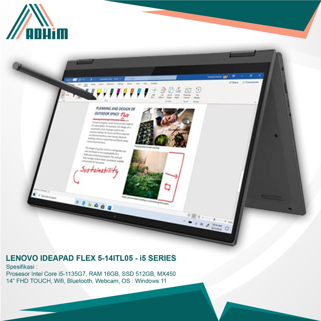 LENOVO IDEAPAD FLEX 5-14ITL05 - i5-1135G7 RAM 16GB SSD 512GB