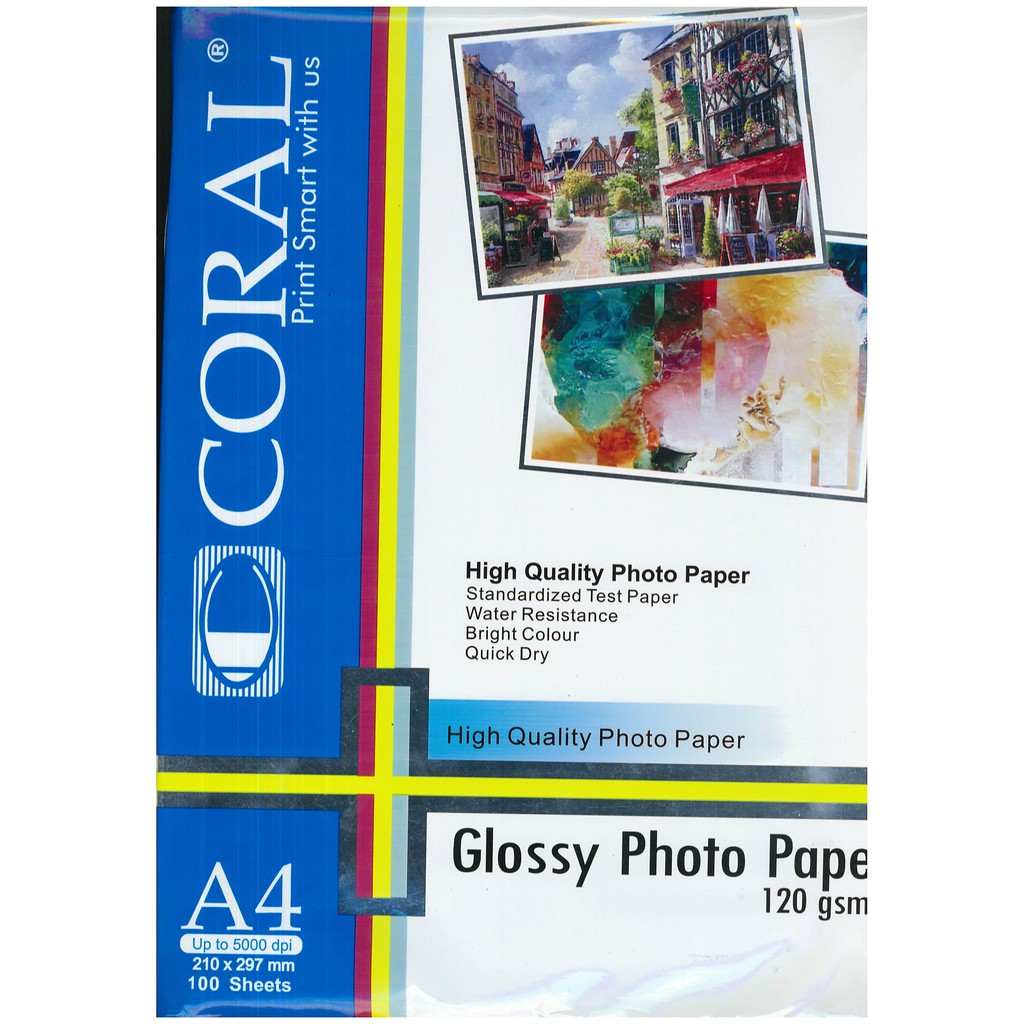

Coral glossy photo paper A4 120gsm
