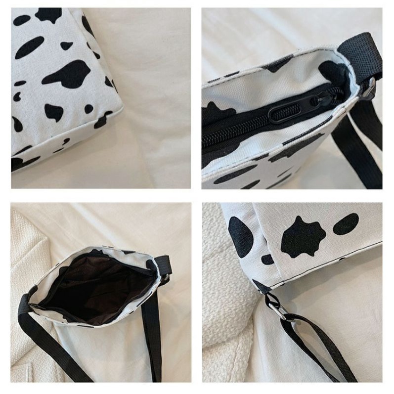 dem_sare / DS156 AMICOW Tas Selempang Wanita Tas Selempang Kanvas Mini Motif Cow Sling Bag Tas Selempang Mini