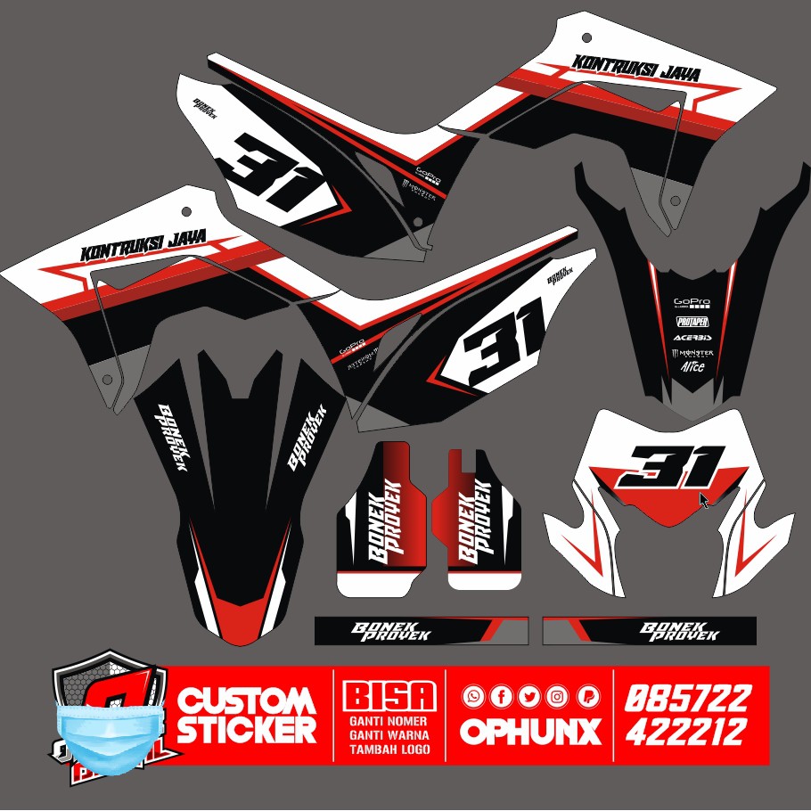 Sticker Decal HONDA CRF 150 L Custom design Terbaru  (2)