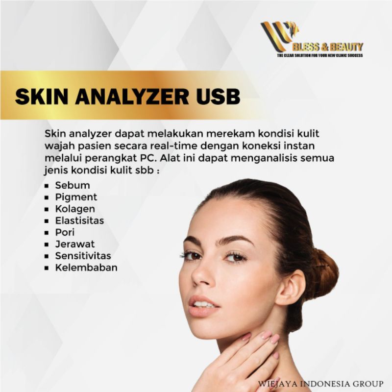 Alat Kecantikan Skin Analyzer USB Portable Analisis Scanner Green Digital