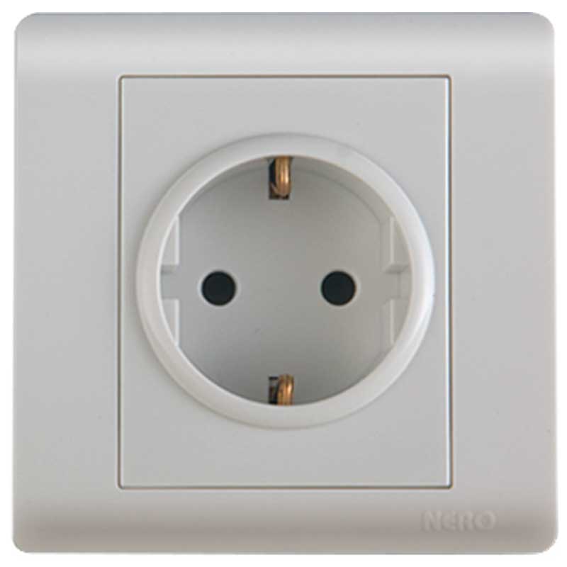 CASA F1616VG - White Stop Kontak Socket 1 Gang NERO