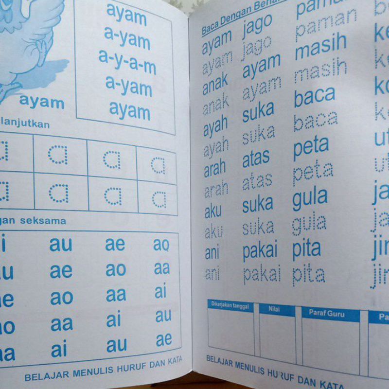 Buku Belajar Menulis Huruf Dan Kata untuk anak