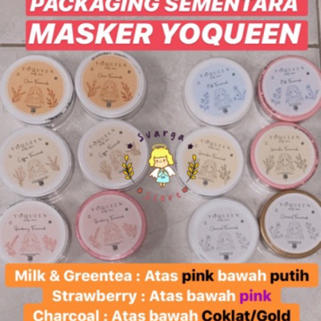 [BELI 5FREE SPATULA] MASKER ORGANIK WASH OFF PEEL OFF MASK BUBUK CUKA APEL YOGURT YOQUEEN BEAUTY