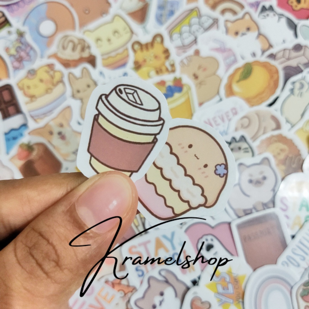 

(HNR)PAKET (25/50/100) pcs Random Sticker Lucu Aesthetic Pola Koleksi Freebies LEBIH MURAH