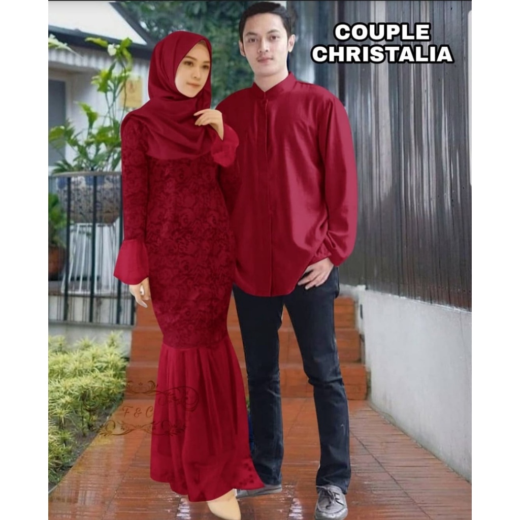 CP CHRISTALIA FASHION PAKAIAN PASANGAN COUPLE KEMEJA DAN GAMIS MAXY FEHM